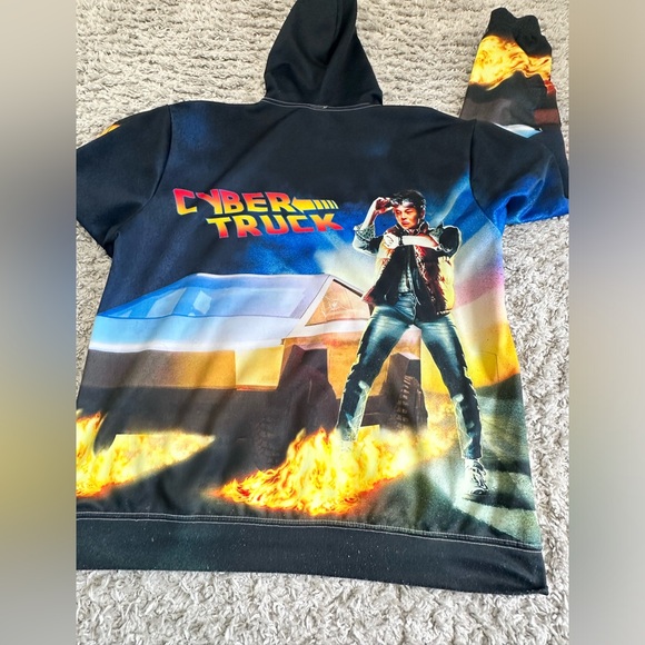 Mens L beloved Elon Musk cyber truck Hoodie - Picture 2 of 12